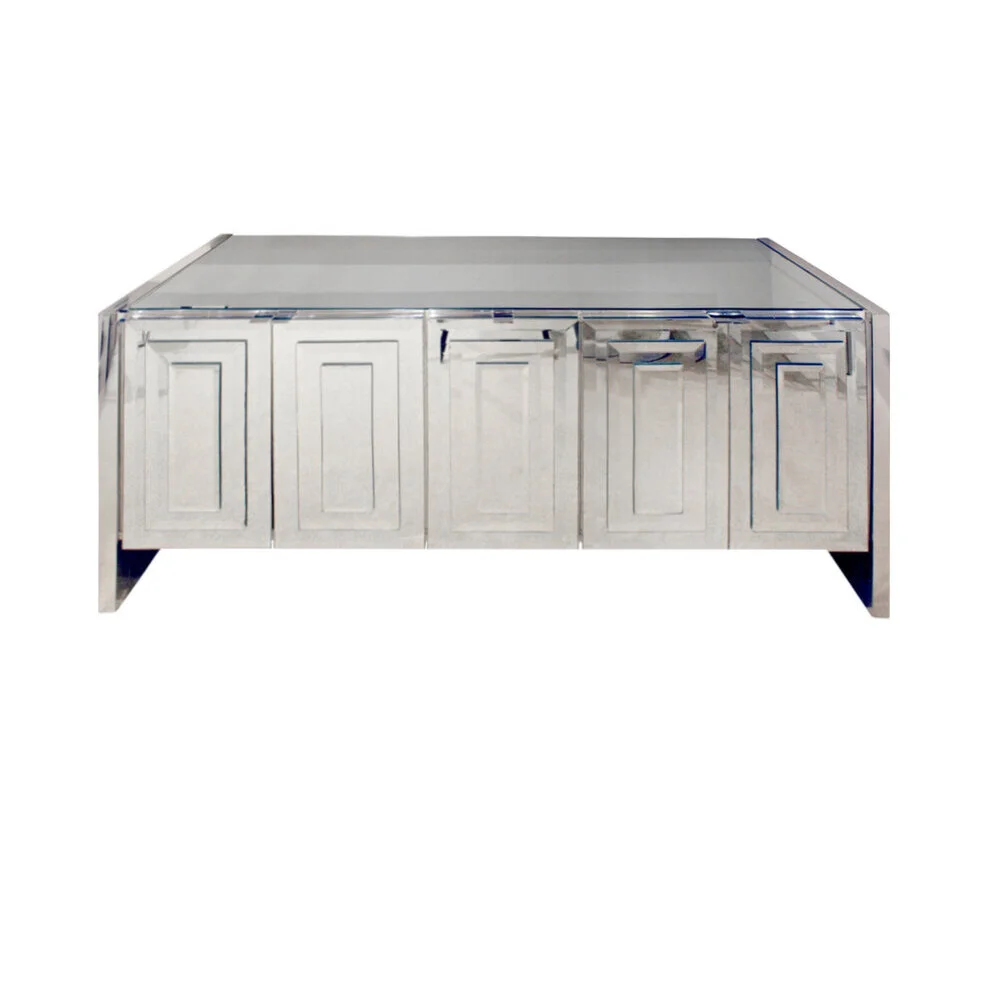 Ello 5 Door Mirrored Credenza 1970s - SOLD — Lobel Modern Art & Design